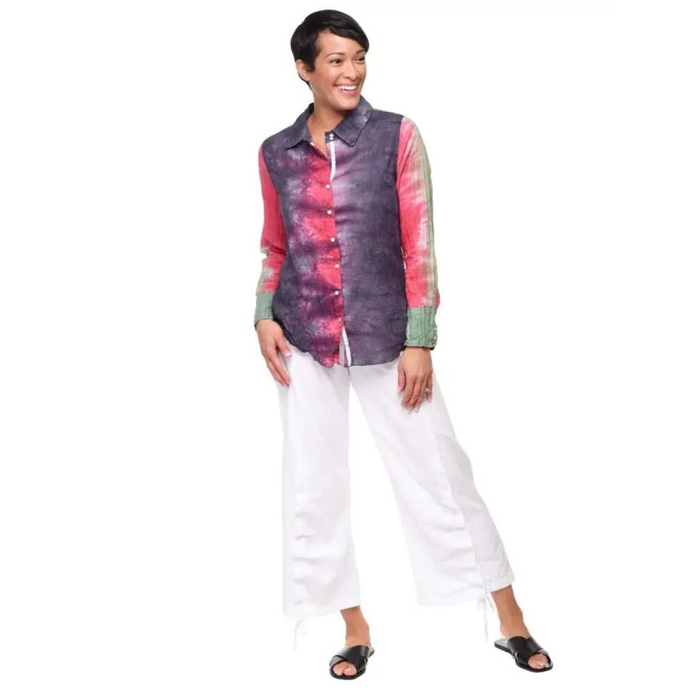 NWT Tulip Clothing White Scooter Pants Cotton Pull On Tapered Ankle Pant XL - Picture 2 of 3